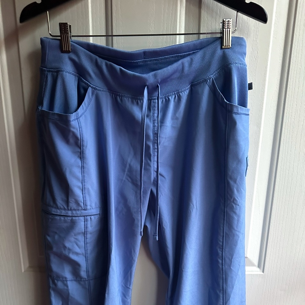 Cherokee Straight Leg Cargo drawstring Scrub Pant- Cecil Blue